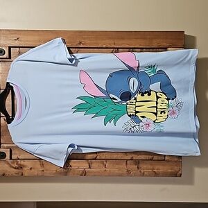 Disney Stitch Blue Graphic Nightshirt  Size Small